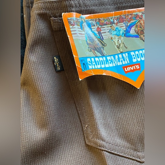 VTG 60’s Levi’s Deadstock Saddleman Black Tab Sta Prest Boot cut Jeans! 34x33 - Picture 3 of 16